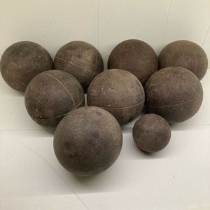 Antique Wood Bocci or Croquet balls